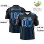 Custom Black Royal Vertical Fine Stripe Gradient Fashion Personalized Team Football Jersey