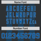 Custom Black Royal Vertical Fine Stripe Gradient Fashion Personalized Team Football Jersey