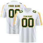 Custom White Gray Vertical Fine Stripe Gradient Fashion Personalized Team Football Jersey