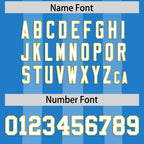 Custom Powder Blue White Vertical Fine Stripe Gradient Fashion Personalized Team Football Jersey