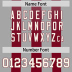 Custom Gray Cardinal Vertical Fine Stripe Gradient Fashion Personalized Team Football Jersey