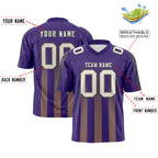 Custom Purple Khaki Vertical Fine Stripe Gradient Fashion Personalized Team Football Jersey