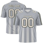 Custom Grey Gray Vertical Fine Stripe Gradient Fashion Personalized Team Football Jersey