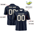 Custom Navy Gray Vertical Fine Stripe Gradient Fashion Personalized Team Football Jersey