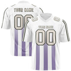 Custom White Purple Vertical Fine Stripe Gradient Fashion Personalized Team Football Jersey