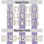 Custom White Purple Vertical Fine Stripe Gradient Fashion Personalized Team Football Jersey