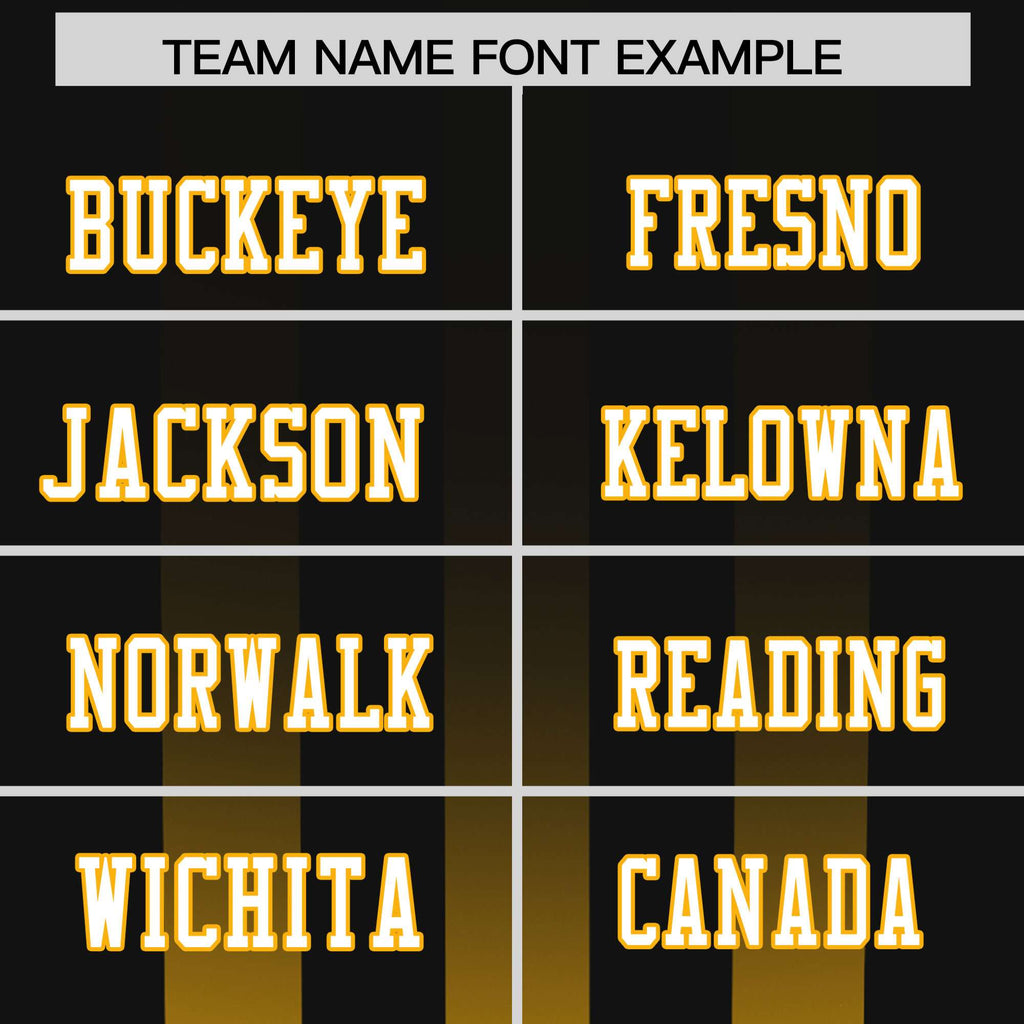 Custom Black Yellow Vertical Fine Stripe Gradient Fashion Personalized Team Football Jersey