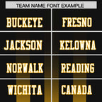 Custom Black Yellow Vertical Fine Stripe Gradient Fashion Personalized Team Football Jersey