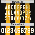 Custom Black Yellow Vertical Fine Stripe Gradient Fashion Personalized Team Football Jersey