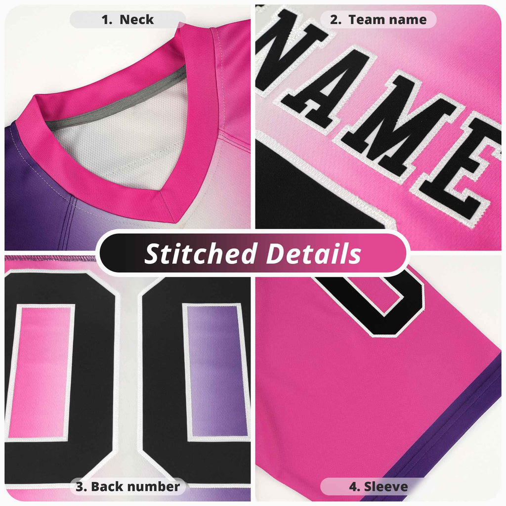 Custom Black Light Blue Vertical Fine Stripe Gradient Fashion Personalized Team Football Jersey
