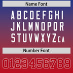 Custom Royal Red Gradient Personalized Side Pattern Authentic Football Jersey