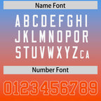 Custom Powder Blue Orange Gradient Personalized Side Pattern Authentic Football Jersey