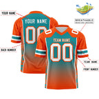 Custom Aqua Orange Gradient Personalized Side Pattern Authentic Football Jersey