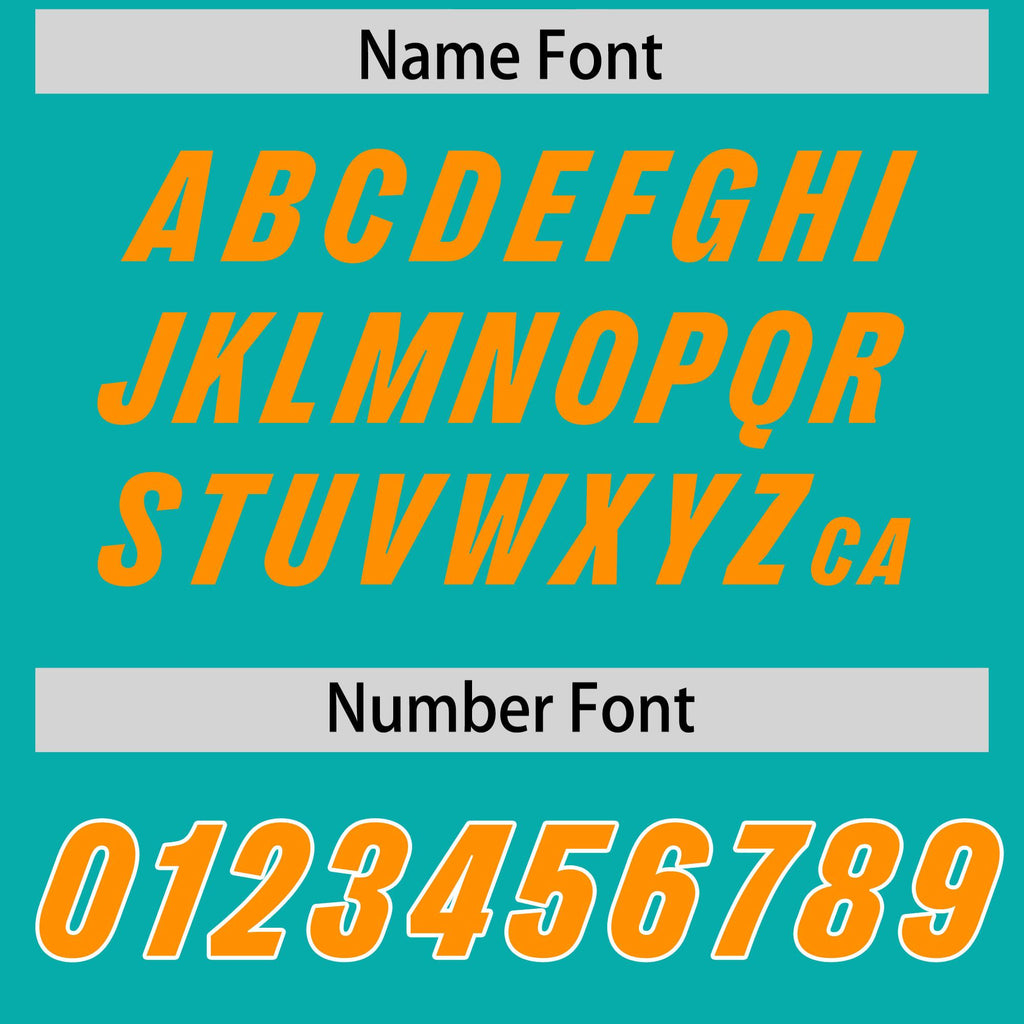 Custom Aqua Orange and White Side Stripe Pattern Authentic Football Jersey