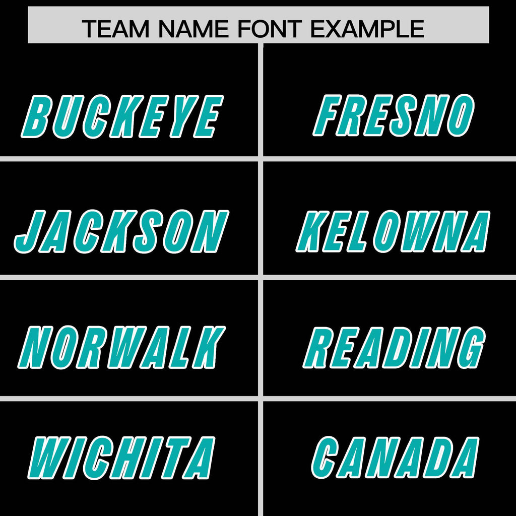 Custom Black Aqua and White Side Stripe Pattern Authentic Football Jersey