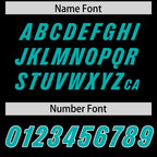 Custom Black Aqua and White Side Stripe Pattern Authentic Football Jersey