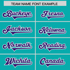 Custom Aqua Purple and White Side Stripe Pattern Authentic Football Jersey