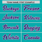 Custom Aqua Purple and White Side Stripe Pattern Authentic Football Jersey