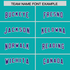 Custom Aqua Purple and White Side Stripe Pattern Authentic Football Jersey
