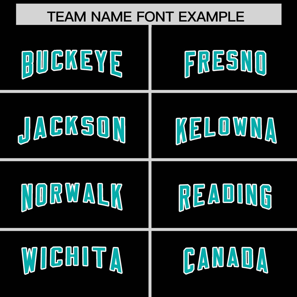 Custom Black Aqua and White Side Stripe Pattern Authentic Football Jersey