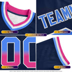 Custom Aqua Orange and White Side Stripe Pattern Authentic Football Jersey