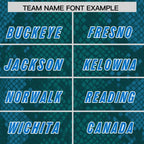 Custom Aqua Personalized Snakeskin Graffiti Pattern Authentic Football Jersey