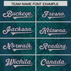 Custom Aqua Personalized Snakeskin Graffiti Pattern Authentic Football Jersey