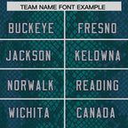 Custom Aqua Personalized Snakeskin Graffiti Pattern Authentic Football Jersey