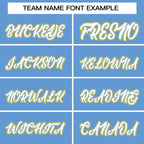 Custom Light Blue White-Gold Classic Tops Mesh Basketball Jersey for Women