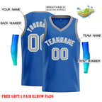 Custom Blue Gray-White Classic Tops Men Casual Basketball Jersey