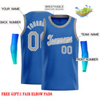 Custom Blue Gray-White Classic Tops Casual Basketball Jersey