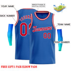 Custom Blue Red-White Classic Tops Casual Basketball Jersey