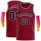 Custom Crimson Black-White Classic Tops Casual Basketball Jersey