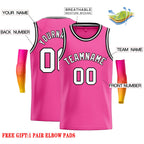 Custom Pink White-Black Classic Tops Casual Basketball Jersey