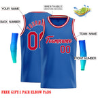Custom Blue Red-White Classic Tops Casual Basketball Jersey