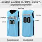 Custom Black Light Blue Double Side Tops Training Basketball Jersey