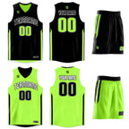 Custom Black Neon Green Double Side Sets Design Sportswear Basketball Jersey