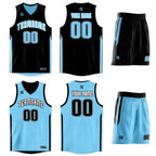Custom Black Blue Double Side Sets Design Sportswear Basketball Jersey
