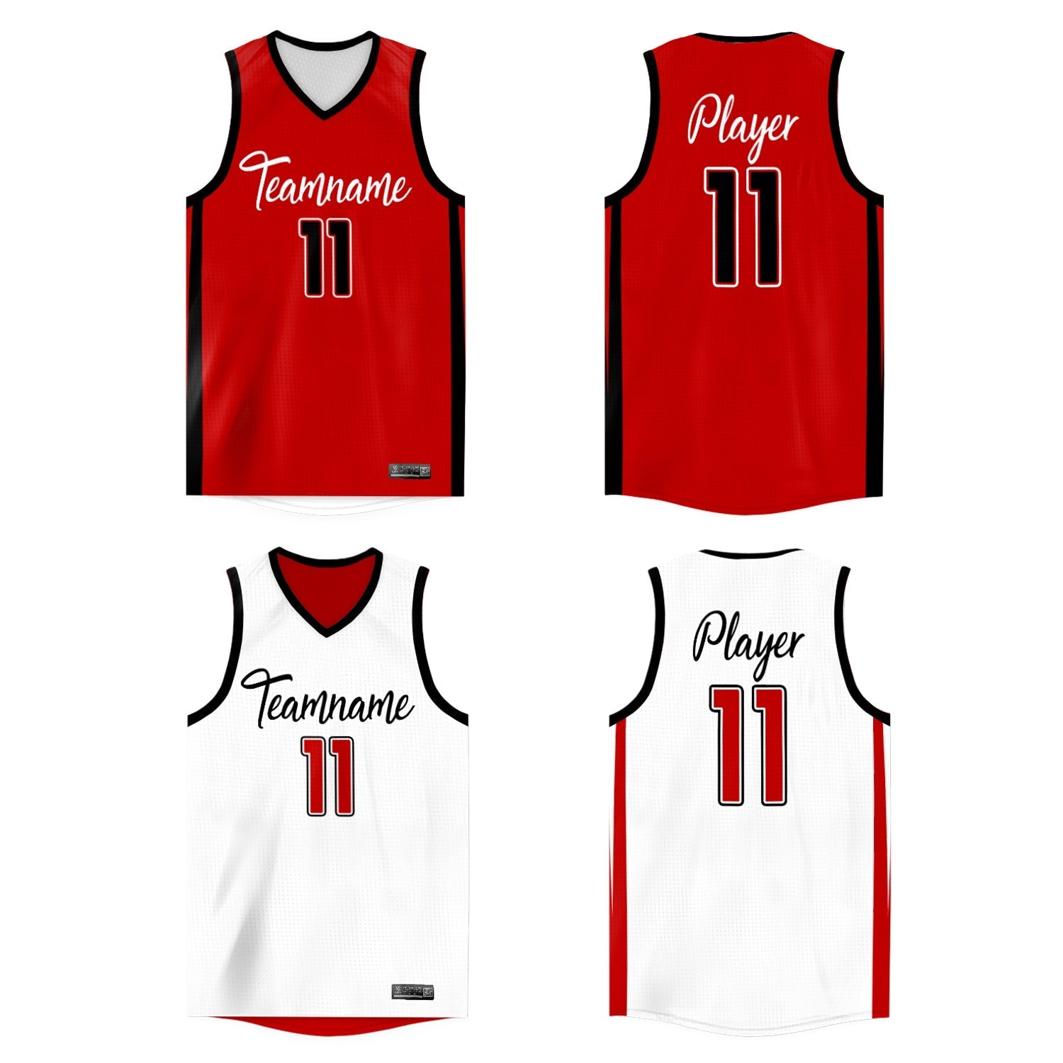 Custom  Reversible Mesh Basketball Jersey Personalized Double Side Tops