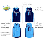 Custom  Reversible Mesh Basketball Jersey Personalized Double Side Tops