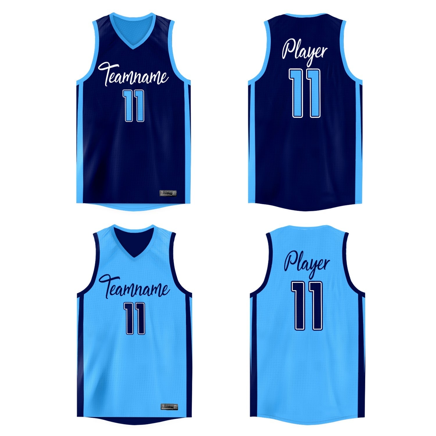 Custom  Reversible Mesh Basketball Jersey Personalized Double Side Tops