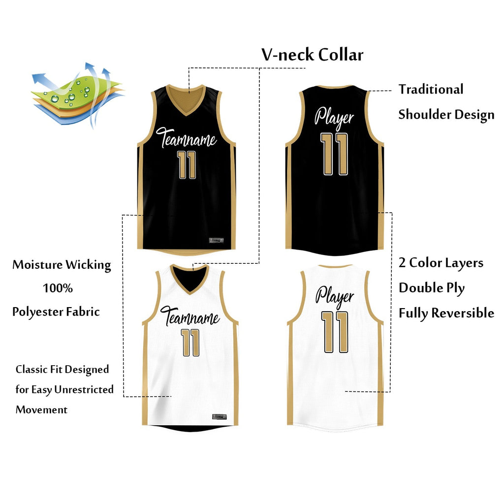 Custom  Reversible Mesh Basketball Jersey Personalized Double Side Tops