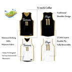 Custom  Reversible Mesh Basketball Jersey Personalized Double Side Tops