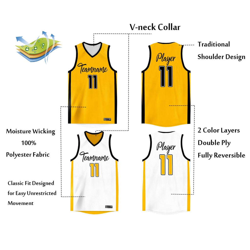 Custom  Reversible Mesh Basketball Jersey Personalized Double Side Tops
