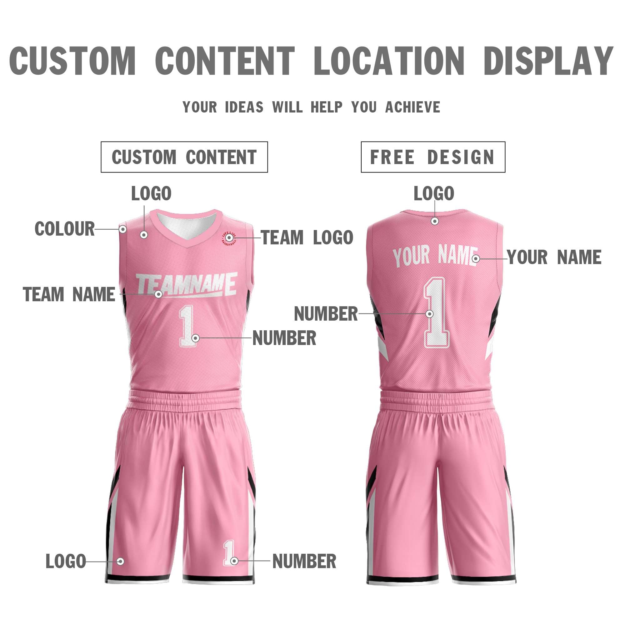 Custom Team Basketball Jersey Sportwear Reversible Sets Uniforms for Adults/Youth