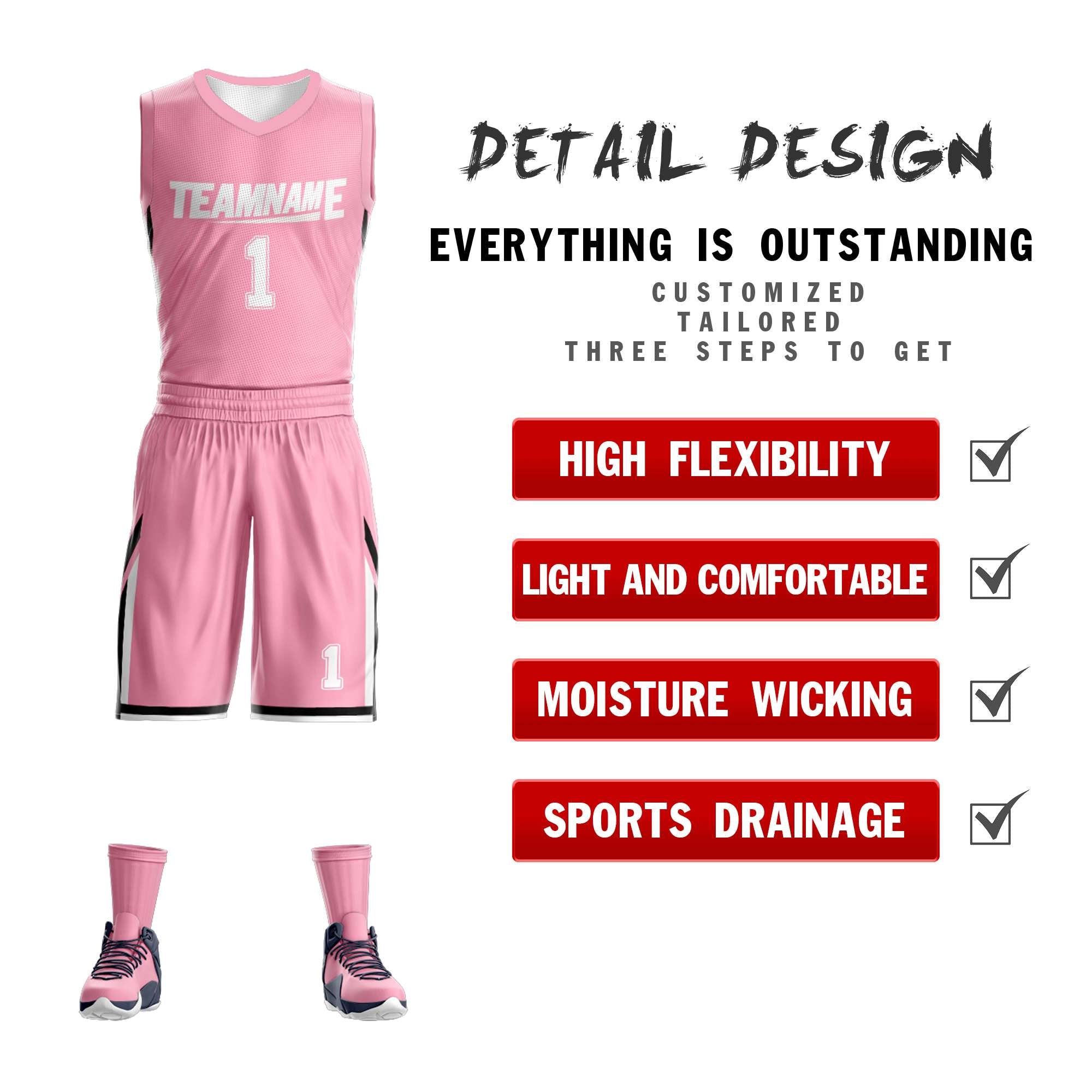 Custom Team Basketball Jersey Sportwear Reversible Sets Uniforms for Adults/Youth