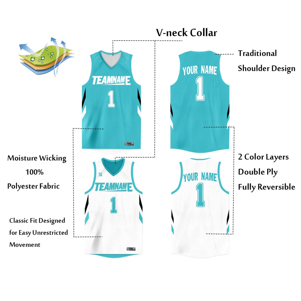 Custom  Reversible Mesh Basketball Jersey Personalized Double Side Tops