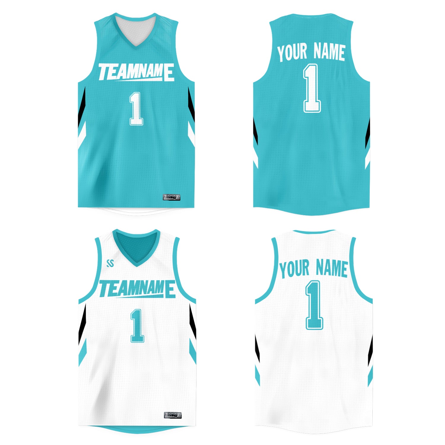 Custom  Reversible Mesh Basketball Jersey Personalized Double Side Tops