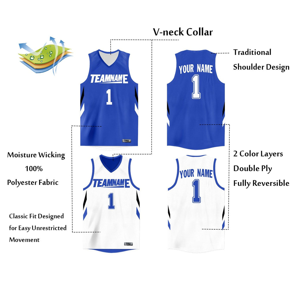 Custom  Reversible Mesh Basketball Jersey Personalized Double Side Tops