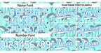 Custom Aqua White-Powder Blue Graffiti Pattern Authentic Baseball Jersey